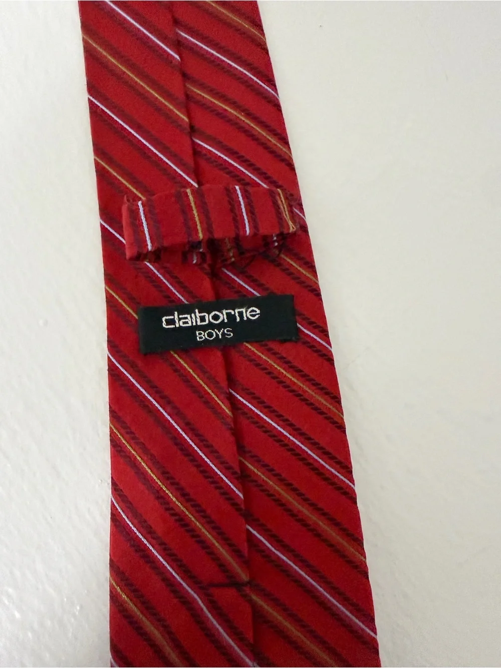 Classic Claiborne Red Striped Boy's Tie